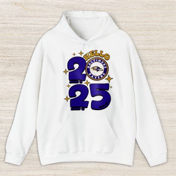 Baltimore Ravens Happy New Year NFL Gift For Fan Hello 2025 Unisex Hoodie TAH22310