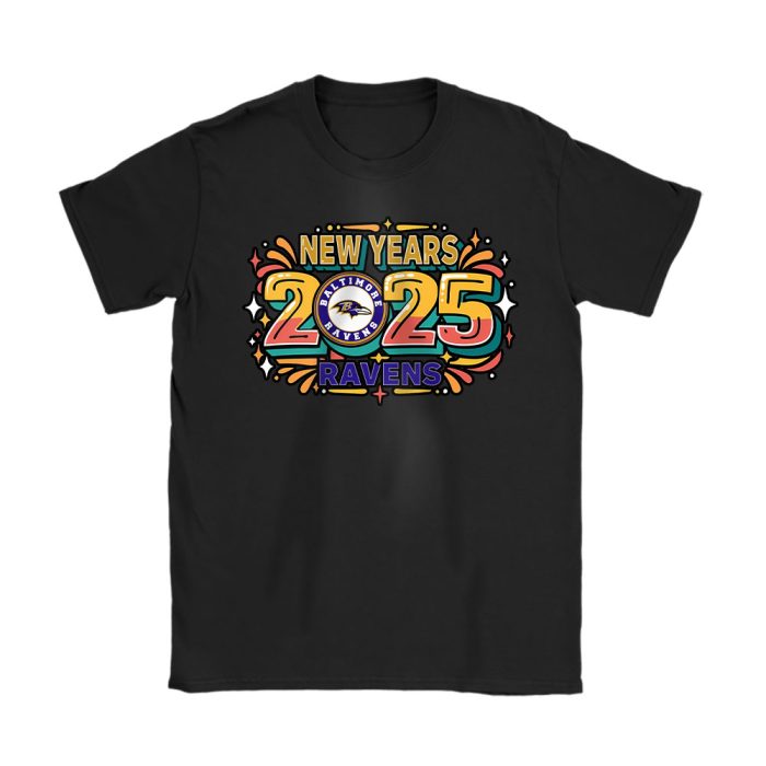 Baltimore Ravens Happy New Year NFL Gift For Fan Unisex T-Shirt Cotton Tee TAT22315