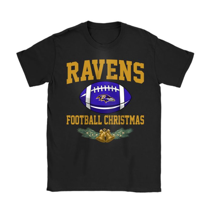 Baltimore Ravens Merry Christmas NFL Gift For Fan Baseball Christmas Unisex T-Shirt Cotton Tee TAT23193