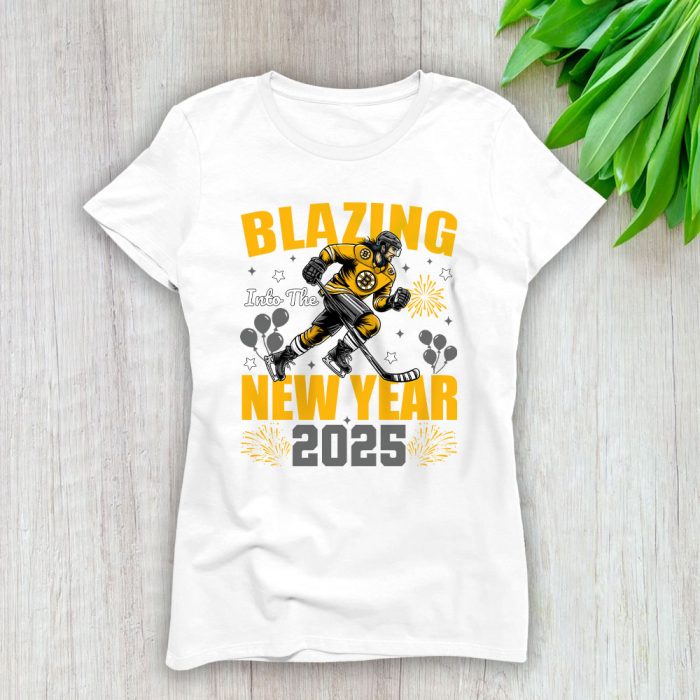 Boston Bruins Blazing Into The New Year NHL Gift For Fan Hello 2025 Unisex Sweatshirt TAS22334