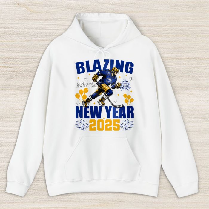 Buffalo Sabres Blazing Into The New Year NHL Gift For Fan Hello 2025 Unisex Hoodie TAH22385