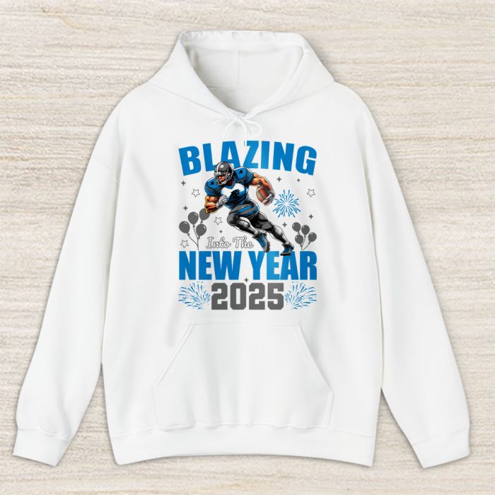 Carolina Panthers Blazing New Year NFL Gift For Fan Hello 2025 Unisex Hoodie TAH22399