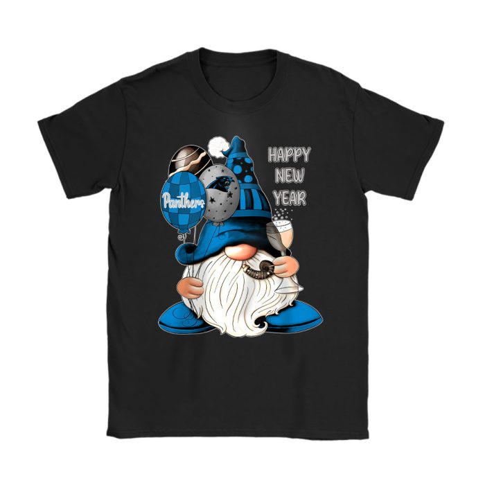 Carolina Panthers Happy New Year NFL Gift For Fan Cute Gnomes Unisex T-Shirt Cotton Tee TAT22398