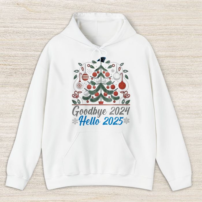 Carolina Panthers Happy New Year NFL Gift For Fan Goodbye 2024 Hello 2025 Unisex Hoodie TAH22388