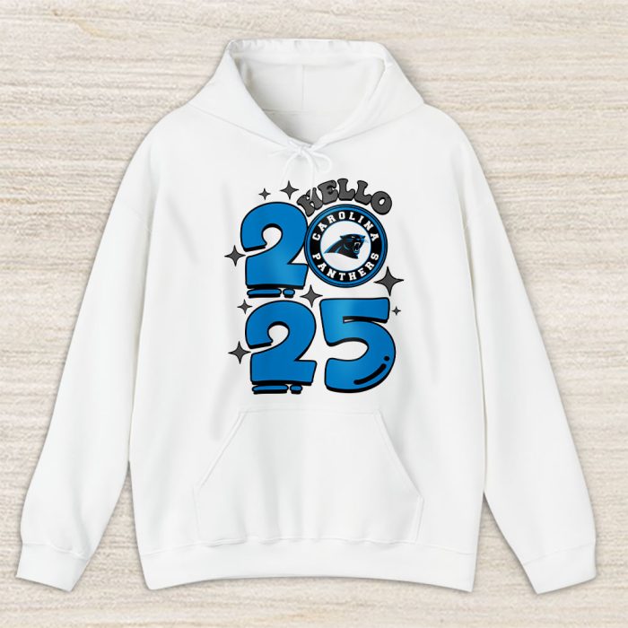 Carolina Panthers Happy New Year NFL Gift For Fan Hello 2025 Unisex Hoodie TAH22391