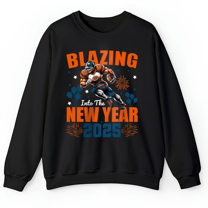 Chicago Bears Blazing New Year NFL Gift For Fan Hello 2025 Unisex Sweatshirt TAS22450