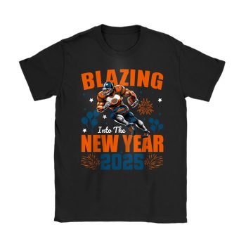 Chicago Bears Blazing New Year NFL Gift For Fan Hello 2025 Unisex T-Shirt Cotton Tee TAT22450