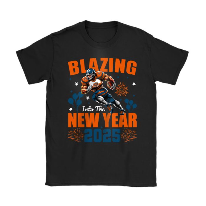 Chicago Bears Blazing New Year NFL Gift For Fan Hello 2025 Unisex T-Shirt Cotton Tee TAT22450