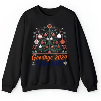 Chicago Bears Happy New Year NFL Gift For Fan Goodbye 2024 Hello 2025 Unisex Sweatshirt TAS22439
