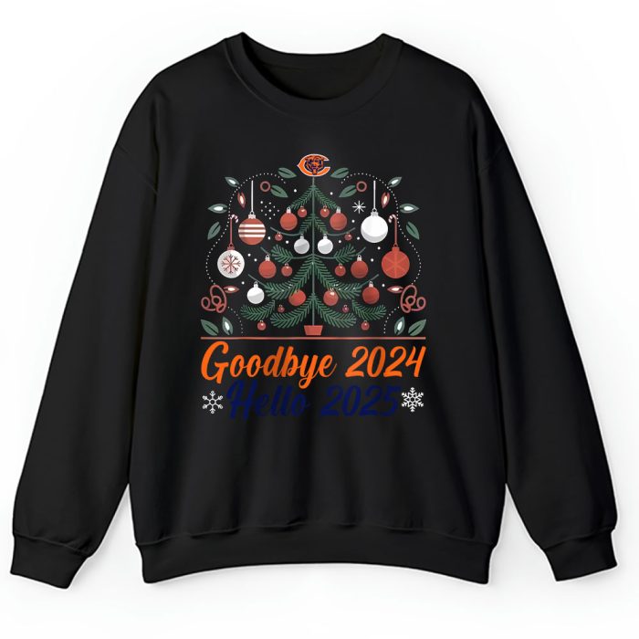 Chicago Bears Happy New Year NFL Gift For Fan Goodbye 2024 Hello 2025 Unisex Sweatshirt TAS22439