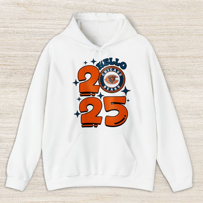Chicago Bears Happy New Year NFL Gift For Fan Hello 2025 Unisex Hoodie TAH22442