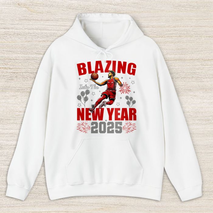 Chicago Bulls Blazing Into The New Year NBA Gift For Fan Hello 2025 Unisex Hoodie TAH22455