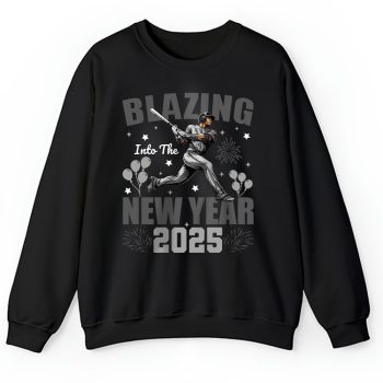 Chicago White Sox Blazing Into The New Year MLB Gift For Fan Hello 2025 Unisex Sweatshirt TAS22430