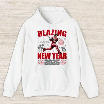 Cincinnati Reds Blazing Into The New Year MLB Gift For Fan Hello 2025 Unisex Hoodie TAH22475