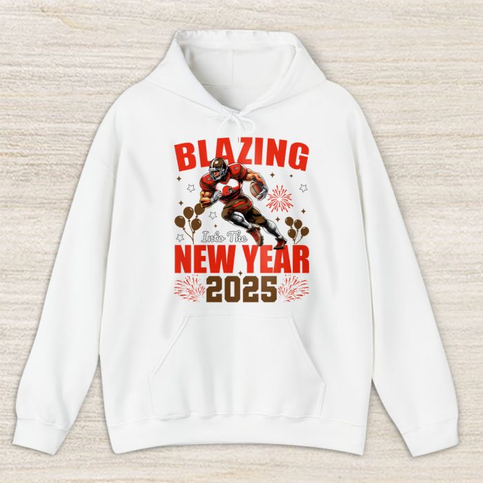 Cleveland Browns Blazing New Year NFL Gift For Fan Hello 2025 Unisex Hoodie TAH22489