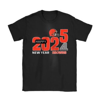 Cleveland Browns Blazing New Year NFL Gift For Fan Hello 2025 Unisex T-Shirt Cotton Tee TAT22477
