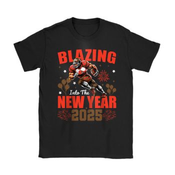 Cleveland Browns Blazing New Year NFL Gift For Fan Hello 2025 Unisex T-Shirt Cotton Tee TAT22489