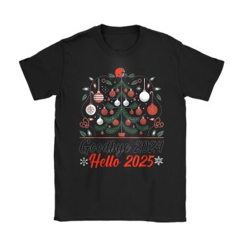 Cleveland Browns Happy New Year NFL Gift For Fan Goodbye 2024 Hello 2025 Unisex T-Shirt Cotton Tee TAT22478
