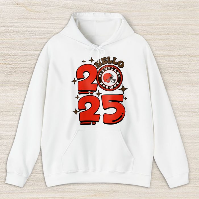 Cleveland Browns Happy New Year NFL Gift For Fan Hello 2025 Unisex Hoodie TAH22481