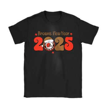 Cleveland Browns Happy New Year NFL Gift For Fan Hello 2025 Unisex T-Shirt Cotton Tee TAT22482