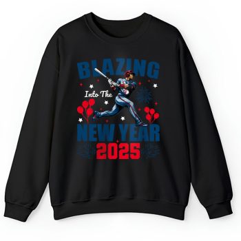 Cleveland Guardians Blazing Into The New Year MLB Gift For Fan Hello 2025 Unisex Sweatshirt TAS22500