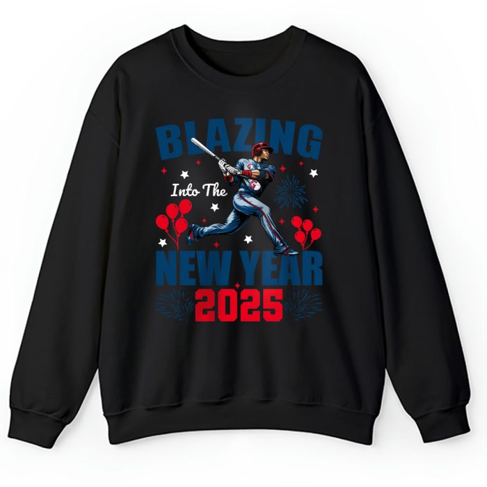 Cleveland Guardians Blazing Into The New Year MLB Gift For Fan Hello 2025 Unisex Sweatshirt TAS22500