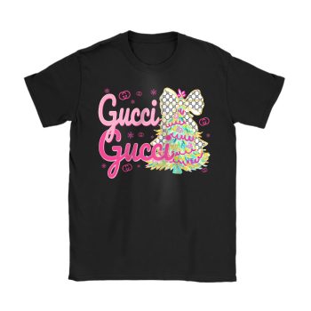 Colorful Glitter Holly Jolly Coquette Christmas Tree Gucci Unisex T-Shirt Cotton Tee TAT21998