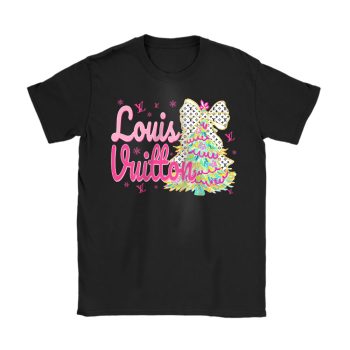 Colorful Glitter Holly Jolly Coquette Christmas Tree Louis Vuitton Unisex T-Shirt Cotton Tee TAT22000
