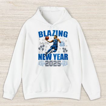 Dallas Mavericks Blazing Into The New Year NBA Gift For Fan Hello 2025 Unisex Hoodie TAH22516