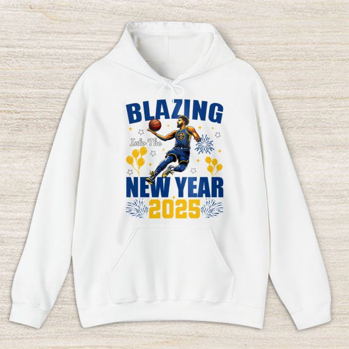 Denver Nuggets Blazing Into The New Year NBA Gift For Fan Hello 2025 Unisex Hoodie TAH22559