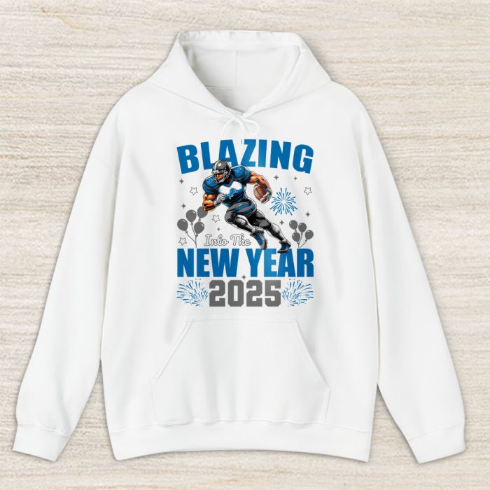 Detroit Lions Blazing New Year NFL Gift For Fan Hello 2025 Unisex Hoodie TAH22573