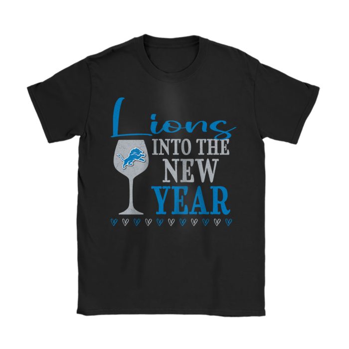 Detroit Lions Happy New Year NFL Gift For Fan Cheers To A New Year Unisex T-Shirt Cotton Tee TAT22564