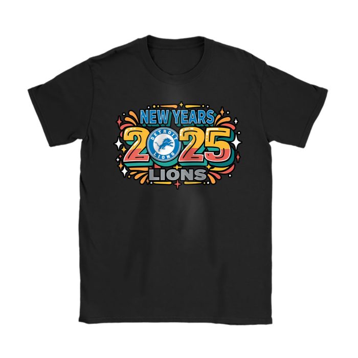 Detroit Lions Happy New Year NFL Gift For Fan Unisex T-Shirt Cotton Tee TAT22570