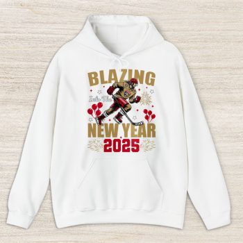 Florida Panthers Blazing Into The New Year NHL Gift For Fan Hello 2025 Unisex Hoodie TAH22594