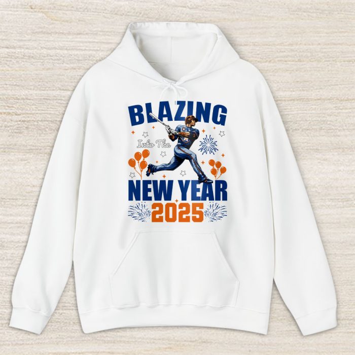 Houston Astros Blazing Into The New Year MLB Gift For Fan Hello 2025 Unisex Hoodie TAH22638