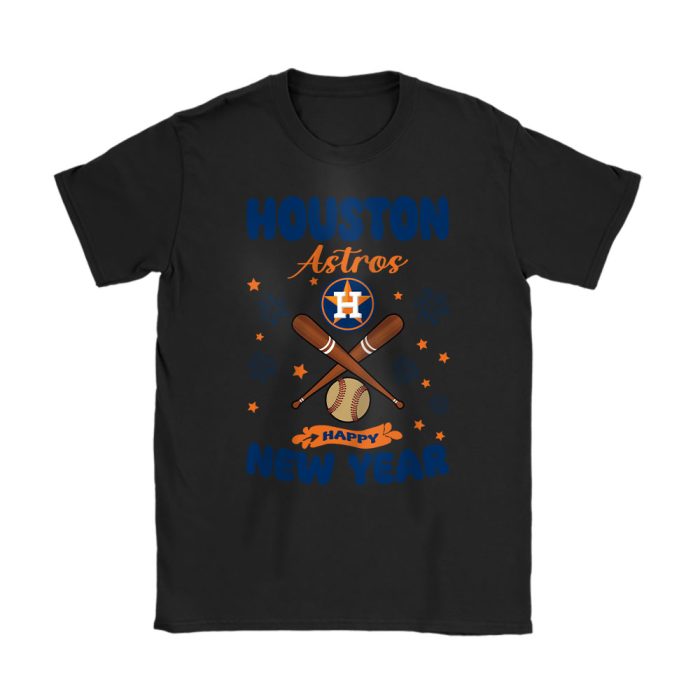 Houston Astros Happy New Year MLB Gift For Fan Unisex T-Shirt Cotton Tee TAT22636