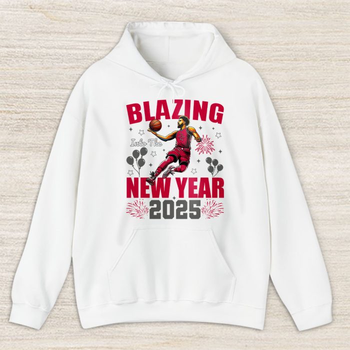 Houston Rockets Blazing Into The New Year NBA Gift For Fan Hello 2025 Unisex Hoodie TAH22632