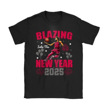 Houston Rockets Blazing Into The New Year NBA Gift For Fan Hello 2025 Unisex T-Shirt Cotton Tee TAT22632
