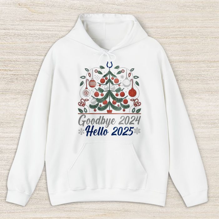 Indianapolis Colts Happy New Year NFL Gift For Fan Goodbye 2024 Hello 2025 Unisex Hoodie TAH22641