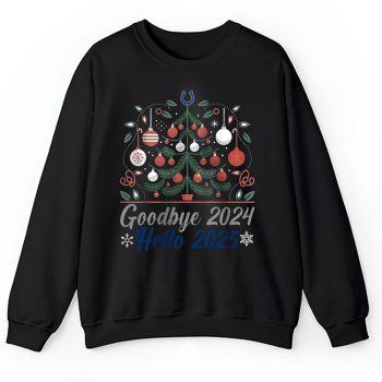 Indianapolis Colts Happy New Year NFL Gift For Fan Goodbye 2024 Hello 2025 Unisex Sweatshirt TAS22641
