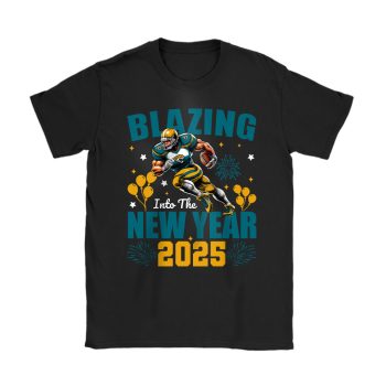 Jacksonville Jaguars Blazing New Year NFL Gift For Fan Hello 2025 Unisex T-Shirt Cotton Tee TAT22671