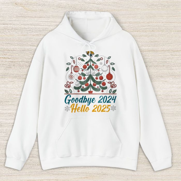 Jacksonville Jaguars Happy New Year NFL Gift For Fan Goodbye 2024 Hello 2025 Unisex Hoodie TAH22660