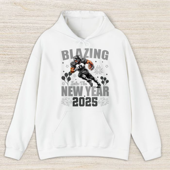 Las Vegas Raiders Blazing New Year NFL Gift For Fan Hello 2025 Unisex Hoodie TAH22760