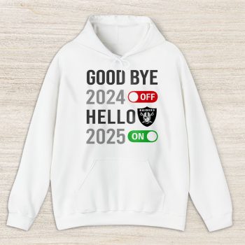 Las Vegas Raiders Happy New Year NFL Gift For Fan Goodbye 2024 Hello 2025 Unisex Hoodie TAH22750