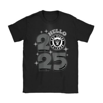 Las Vegas Raiders Happy New Year NFL Gift For Fan Hello 2025 Unisex T-Shirt Cotton Tee TAT22752