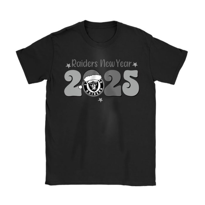 Las Vegas Raiders Happy New Year NFL Gift For Fan Hello 2025 Unisex T-Shirt Cotton Tee TAT22753