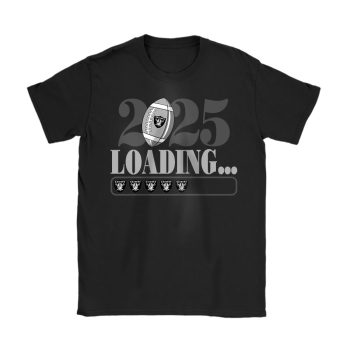 Las Vegas Raiders Happy New Year NFL Loading 2025 Gift For Fan Unisex T-Shirt Cotton Tee TAT22756