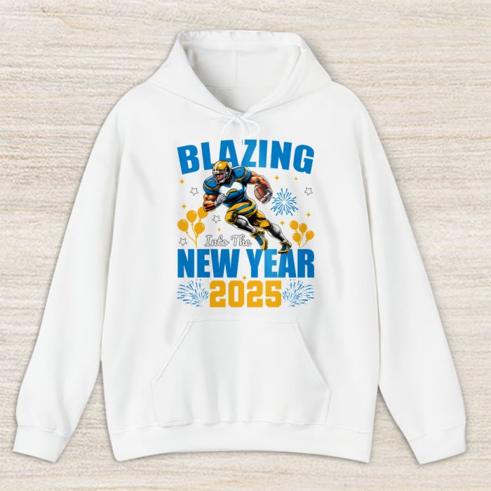 Los Angeles Chargers Blazing New Year NFL Gift For Fan Hello 2025 Unisex Hoodie TAH22711