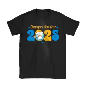 Los Angeles Chargers Happy New Year NFL Gift For Fan Hello 2025 Unisex T-Shirt Cotton Tee TAT22704
