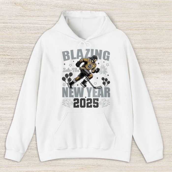 Los Angeles Kings Blazing Into The New Year NHL Gift For Fan Hello 2025 Unisex Hoodie TAH22727